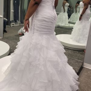 David's Bridal Organza Mermaid Wedding Dress